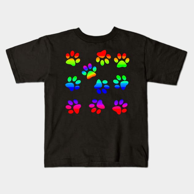 Cute Little Paws - Pattern Design 5 Kids T-Shirt by art-by-shadab